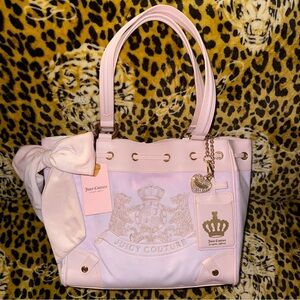 NWT Juicy Couture Exclusive Lilac Mist Classic Scottie Dogs Tote Daydreamer